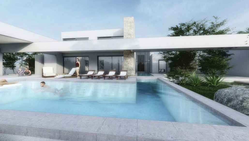 Piscina y terraza · visualización
