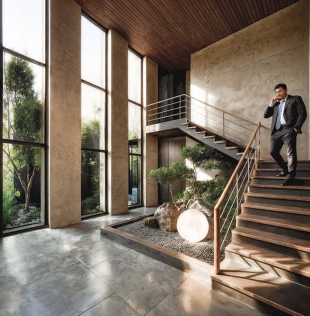 Escalera y doble altura · visualización
